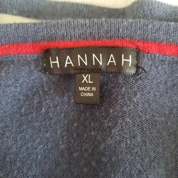 Hannah Striped V-neck Lightweight Nylon Blend Pullover Sweater - Picture 3 of 7